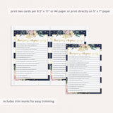 Gold and navy baby shower games for girls by LittleSizzle