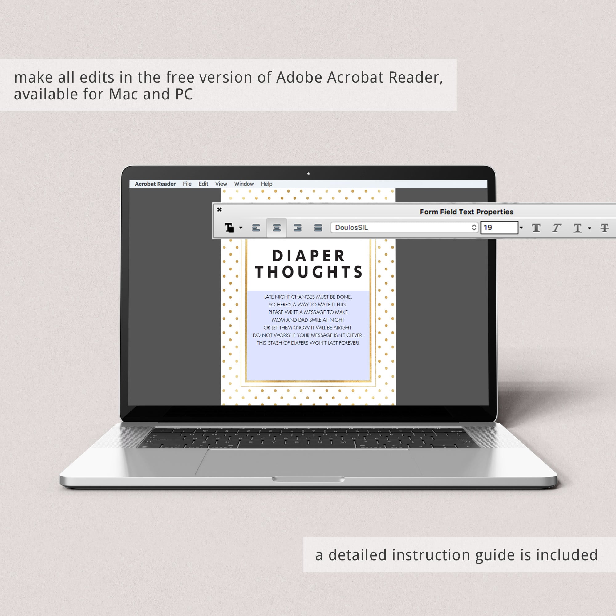 Editable gold baby sprinkle decor by LittleSizzle