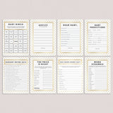Baby Shower Games Pack Gold Glitter Printables