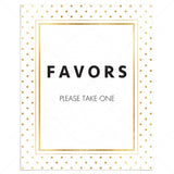Printable favors sign white and gold polka dot by LittleSizzle
