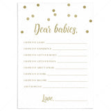 Gold baby shower dear babies card by LittleSizzle
