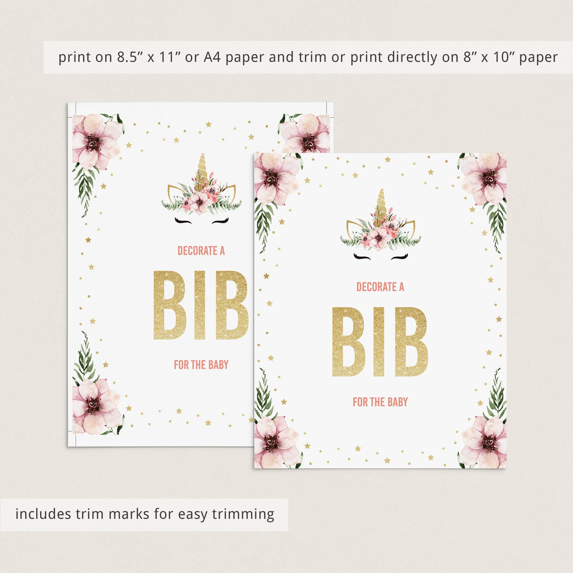 Baby girl bib decoration station sign for baby shower by LittleSizzle