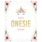 Decorate a onesie for the baby sign unicorn theme baby shower by LittleSizzle