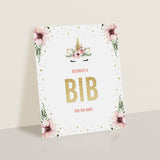 Unicorn baby shower table signs printable instant download PDF by LittleSizzle