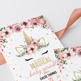 Gold unicorn baby sprinkle invite instant download PDF file by LittleSizzle