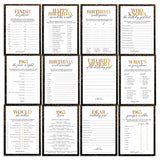 Black and Gold 62nd Birthday Party Games For Women Born in 1963 by LittleSizzle