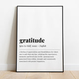 Gratitude Definition Print Instant Download