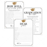 Gold Glitter Graduation Game Cards Printable by LittleSizzle