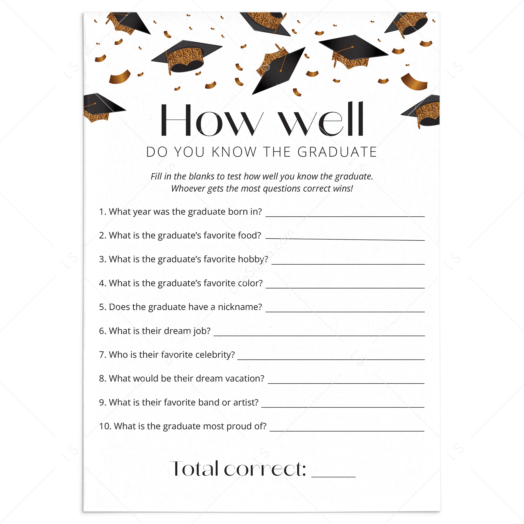 How Well Do You Know The Graduate Printable | Instant Download – LittleSizzle how-well-do-you-know-the-graduate-printable-instant-download-littlesizzle