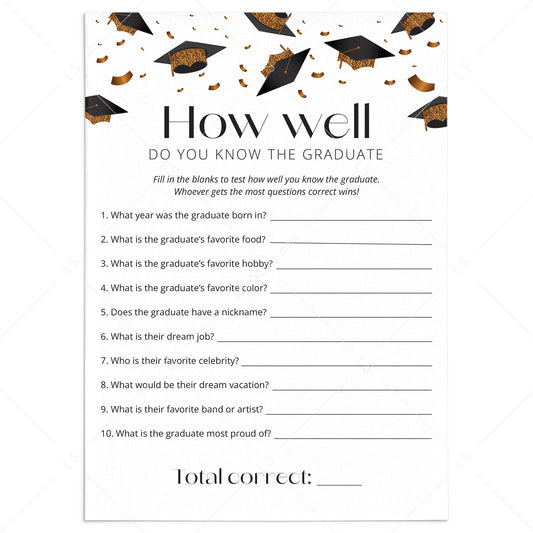 How Well Do You Know The Graduate Printable by LittleSizzle