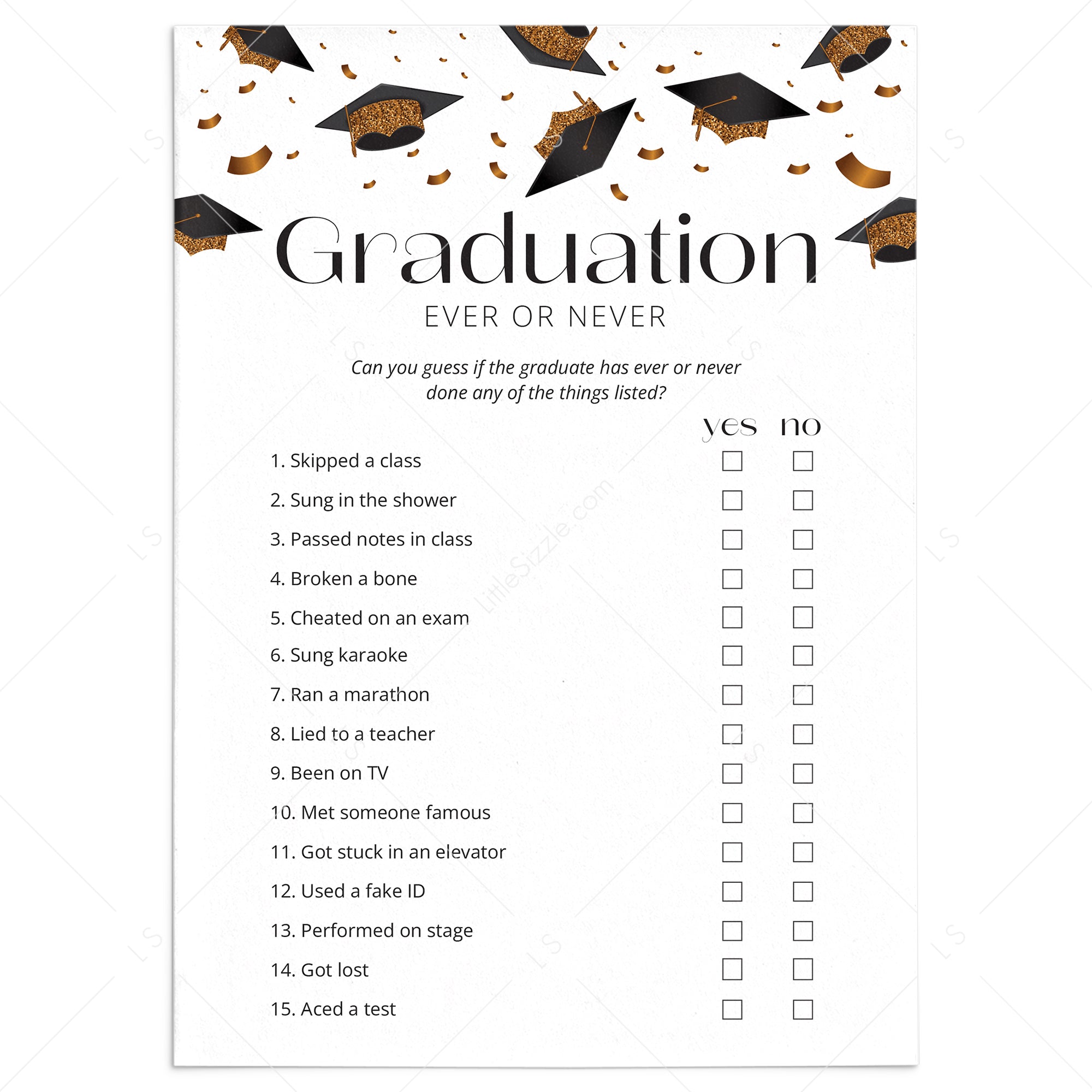 Graduation Ever or Never Game Digital Download by LittleSizzle