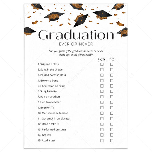 Graduation Ever or Never Game Digital Download by LittleSizzle