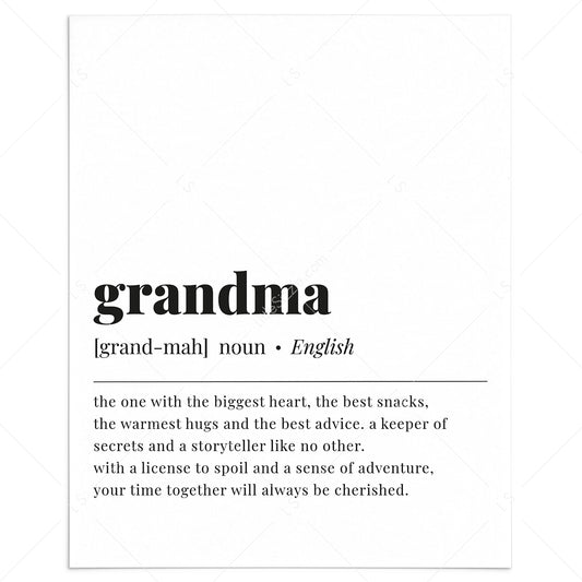 Grandma Definition Printable by LittleSizzle