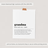 Grandma Definition Print Instant Download
