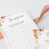 Watercolor Floral Pumpkin Gratitude List Printable