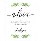 Boho baby shower advice sign printable by LittleSizzle