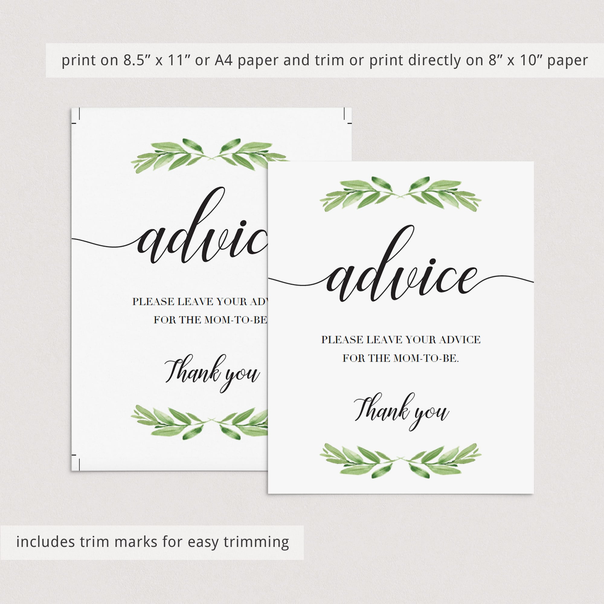 Printable baby advice sign for new parents by LittleSizzle