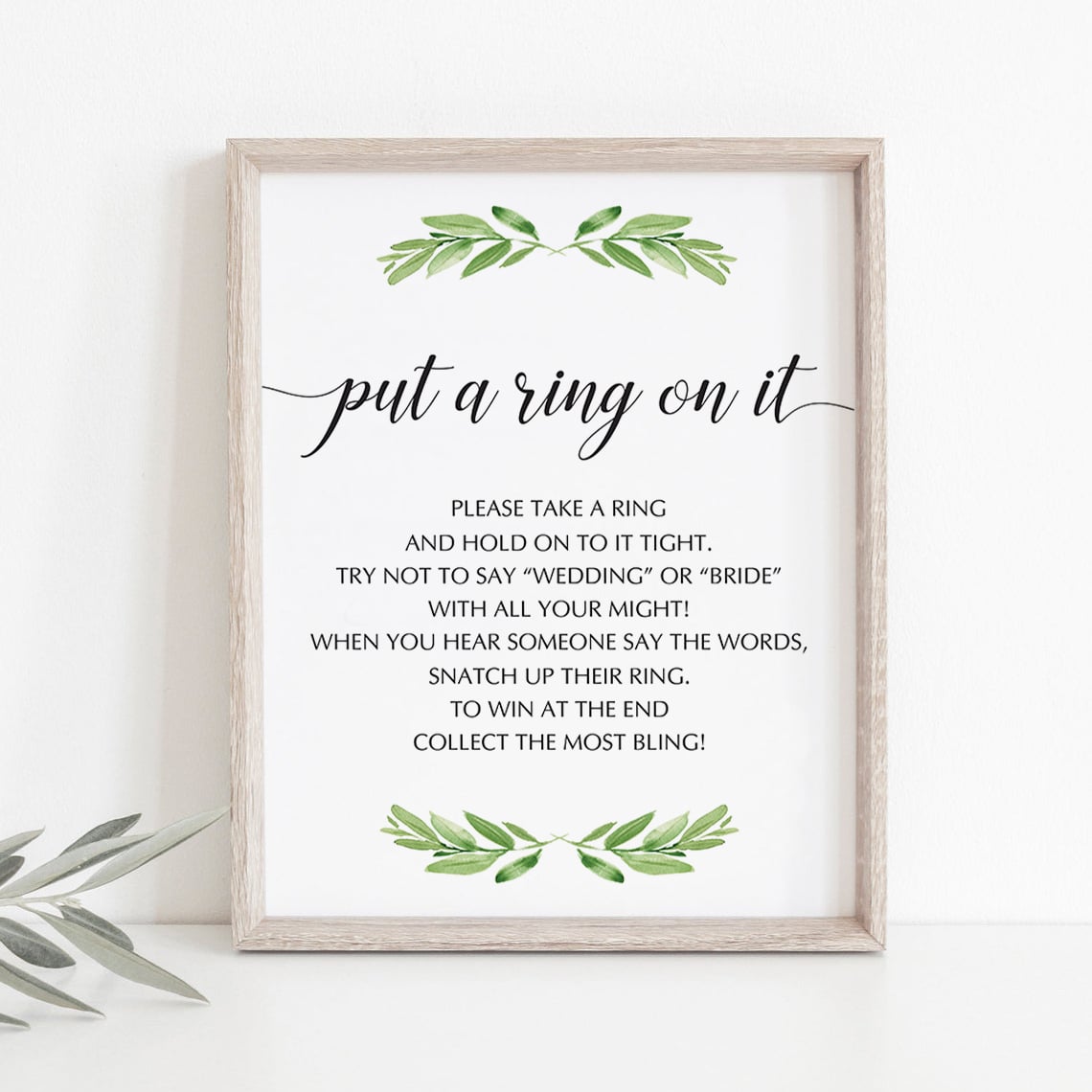 greenery bridalshower decorations printable
