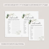 Chic Wedding Word Scramble Game Printable