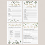 Gold and Greenery Baby Shower Games Pack Printable by LittleSizzle