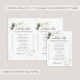 Modern Chic Birthday Party Game Would She Rather Printable