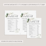 Happy Birthday Around The World Game Printable Greenery and Gold
