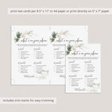 Greenery What's On Your Phone Game for Women's Birthday Party