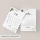 Greenery Gold Birthday Wishes Cards Printable