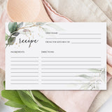 Chic Gold and Greenery Recipe Cards Printable by LittleSizzle