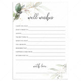 Well Wishes Cards Greenery and Gold Printable by LittleSizzle