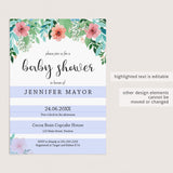 Floral Baby Shower Invitation Template