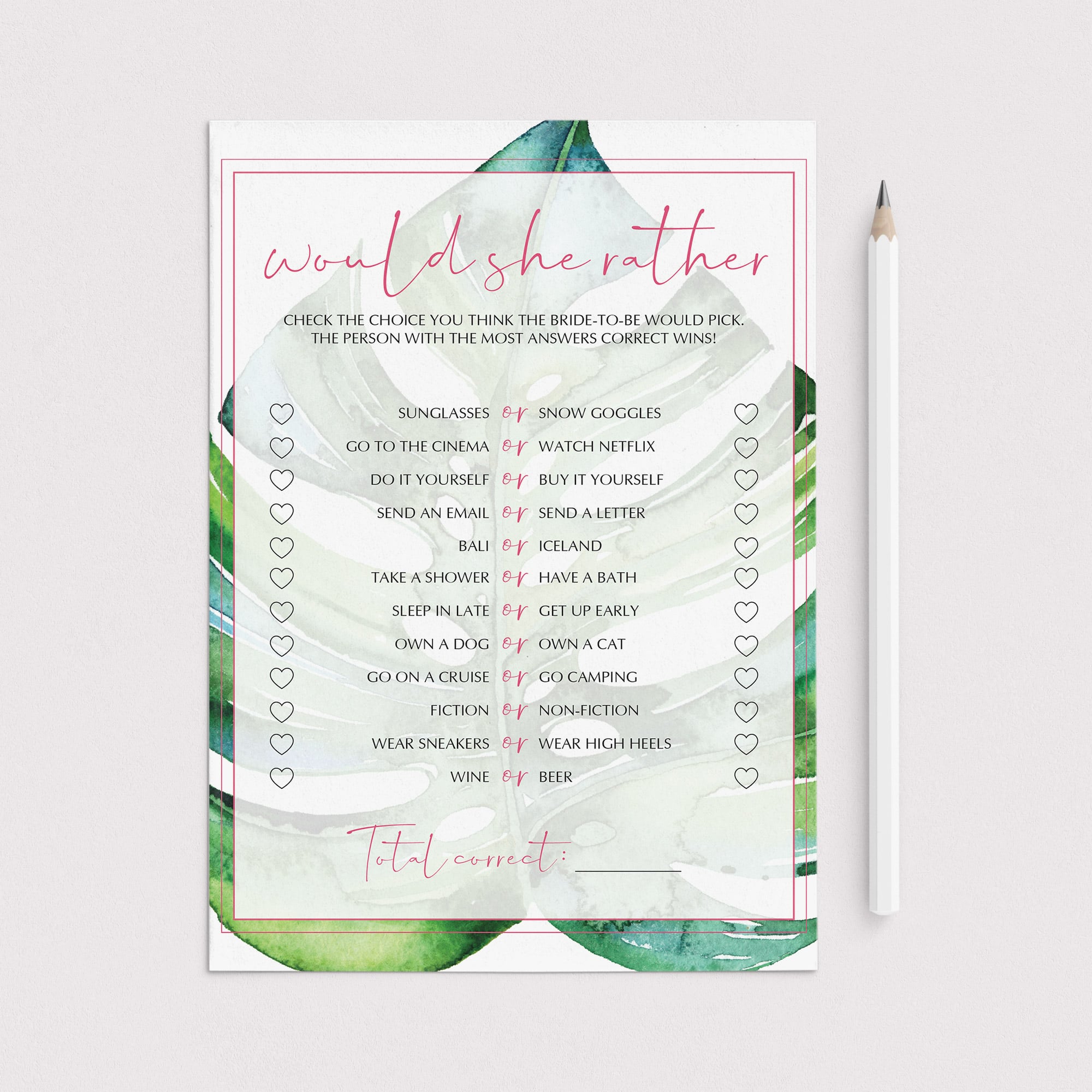 tropical bridal shower game ideas to diy by LittleSizzle