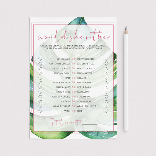 tropical bridal shower game ideas to diy by LittleSizzle