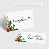 Holiday Theme Buffet Card Template