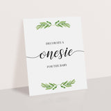 Onesie station table sign for gender neutral baby shower printable by LittleSizzle