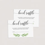 Baby Shower Book Raffle Ticket Greenery