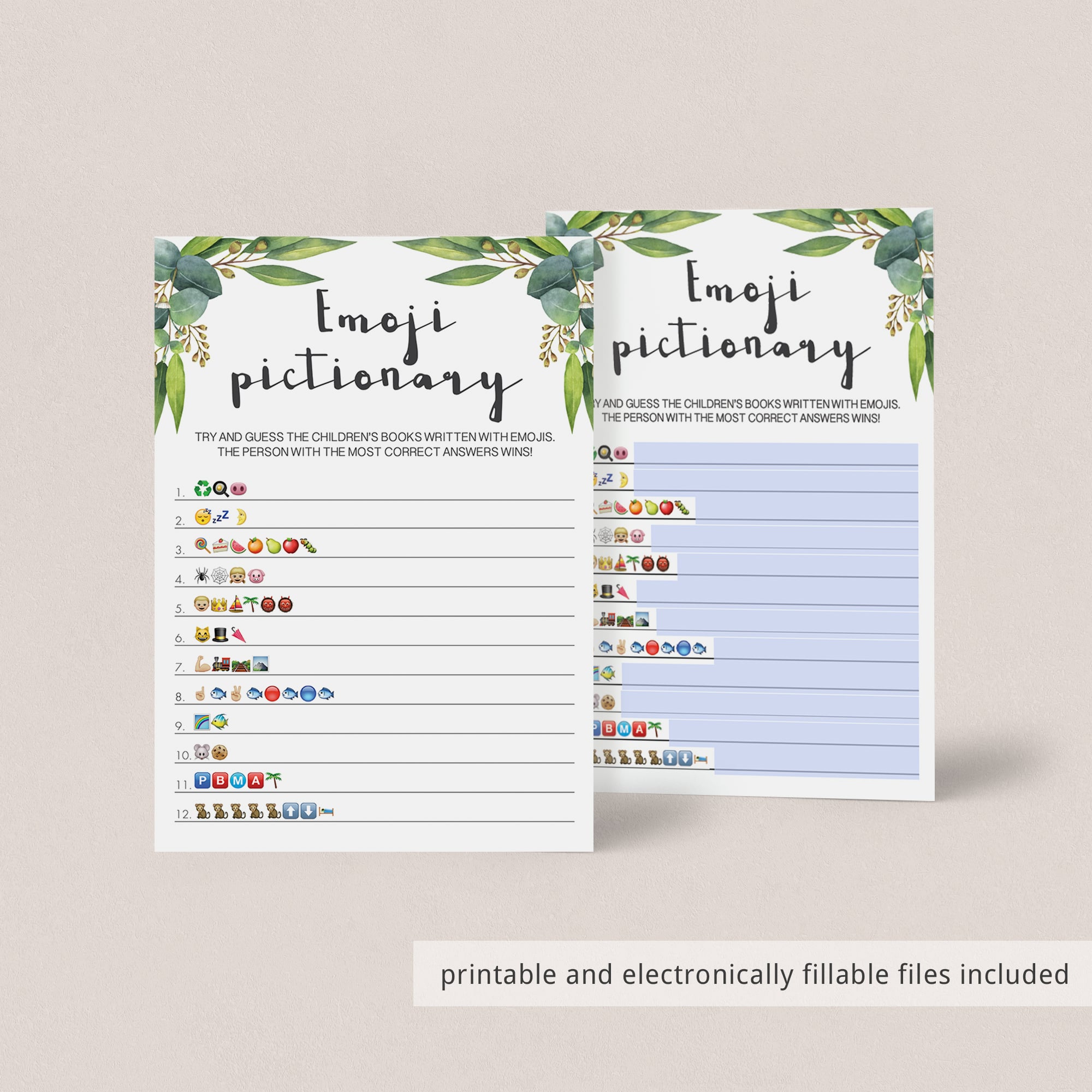Botanical baby shower game for zoom by LittleSizzle