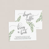 Editable Baby Shower Invitation Bundle Greenery Olive Leaves