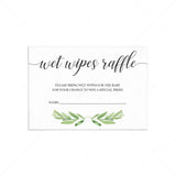 Wet wipes raffle ticket for greenery baby shower by LittleSizzle