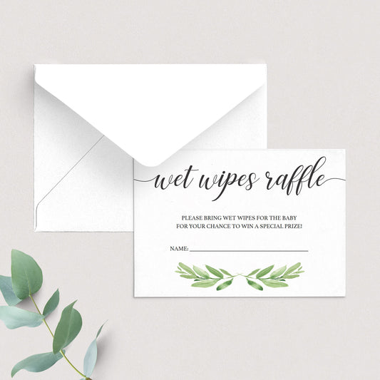 Wet wipes raffle tickets for baby shower printable by LittleSizzle