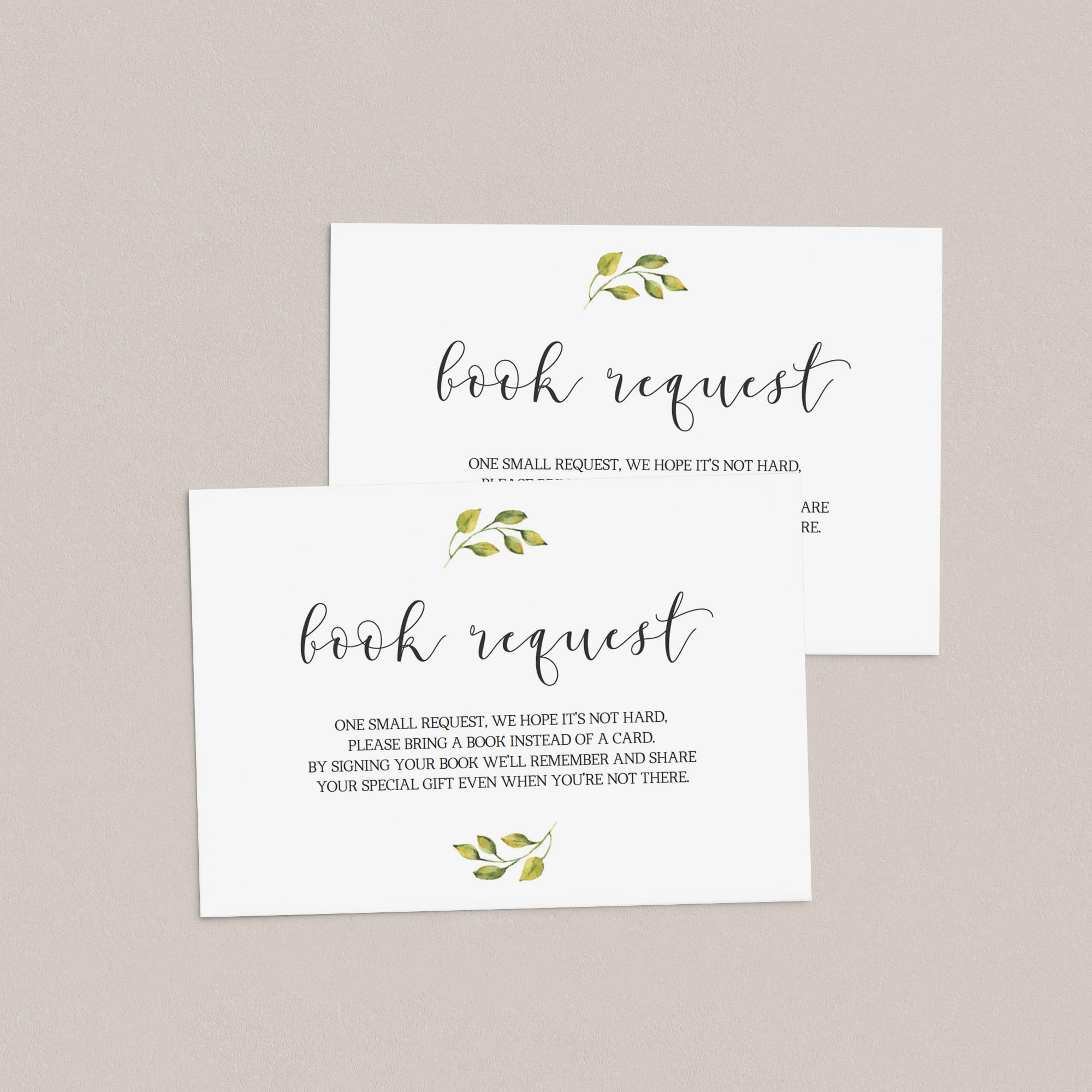 Green leafy wreath baby book cards template by LittleSizzle