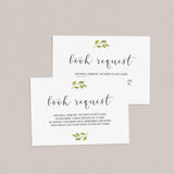 Green leafy wreath baby book cards template by LittleSizzle