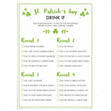 St Patrick's Day Activity For Adults Drink If by LittleSizzle