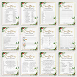 Gold and Greenery Christmas Games Bundle Printable by LittleSizzle