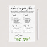 Modern baby shower games whats on your phone printable by LittleSizzle