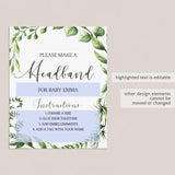 Baby shower headband station table sign template by LittleSizzle