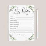 Watercolor Greenery Baby Shower Games Bundle Instant Download