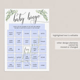 Complete Baby Bingo Game Set with Green Foliage