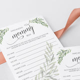 Greenery Who Knows Mommy Best Game for Baby Shower
