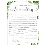 green leaf bridal shower word games by LittleSizzle